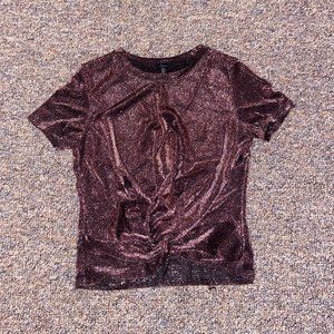 Dry Goods Shiny and Sparkly Top - Pink/Brown